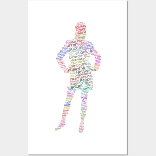 Business woman Work Silhouette Shape Text Word Cloud Posters and Art